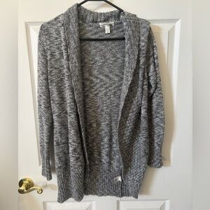 Dressbarn Women's Gray Shawl Open-Front Cardigan Sweater Size M